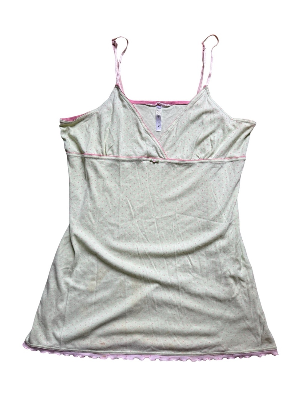 Lily of France Pale Mint Chemise with Pink Trim